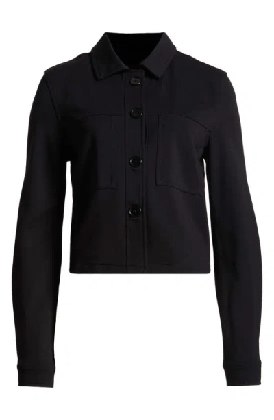 Halogen Knit Utility Jacket In Rich Black