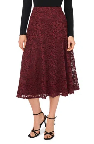 Halogen ® Lace Godet Midi Skirt In Burgundy