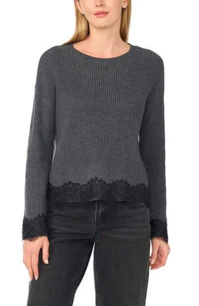 Halogen ® Lace Trim Sweater In Gray