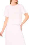 Halogen ® Ladder Stitch Accent Linen Blend T-shirt In Neutral