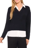 Halogen ® Layered Look Sweater In Black