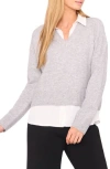 Halogen ® Layered Look Sweater In Gray