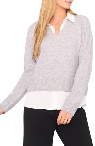 Halogen ® Layered Look Sweater In Gray