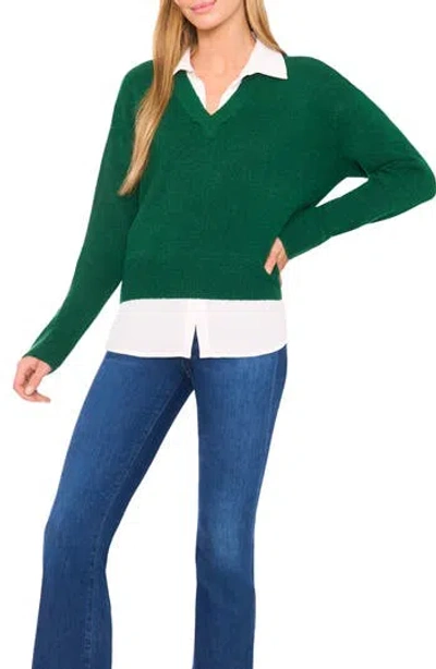 Halogen ® Layered Look Sweater In Green