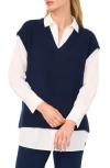 Halogen ® Layered Look Sweater Vest In Classic Navy Blue