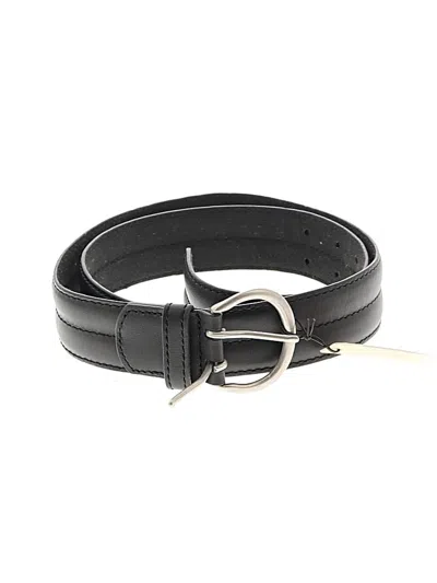 Pre-owned Halogen Leather Belt In Black
