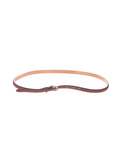 Pre-owned Halogen Leather Belt In Burgundy