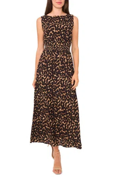 Halogen ® Leopard Smocked Waist Maxi Dress In Multi