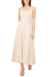 Halogen Linen Blend A-line Maxi Dress In Pebble Brown