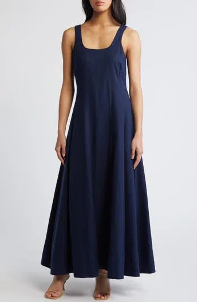 Halogen ® Linen Blend Maxi Dress In Blue