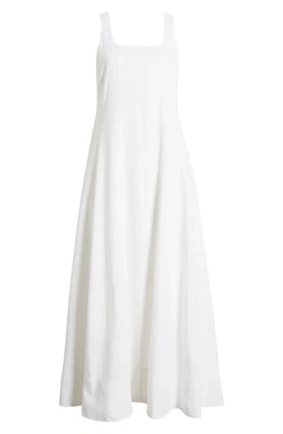 Halogen Linen Blend Maxi Dress In Bright White