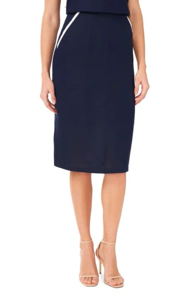 Halogen Linen Blend Pencil Skirt In Classic Navy Blue