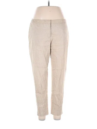 Pre-owned Halogen Linen Pants In Brown