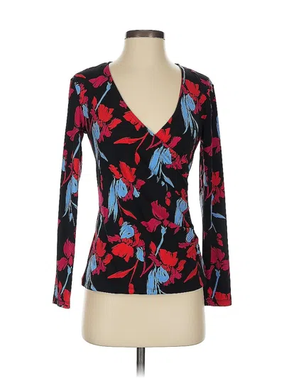 Pre-owned Halogen Long Sleeve Blouse In Black