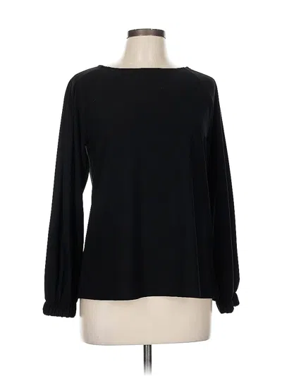 Pre-owned Halogen Long Sleeve Blouse In Black