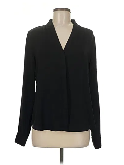 Pre-owned Halogen Long Sleeve Blouse In Black