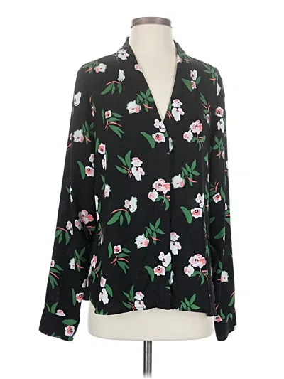 Pre-owned Halogen Long Sleeve Blouse In Black