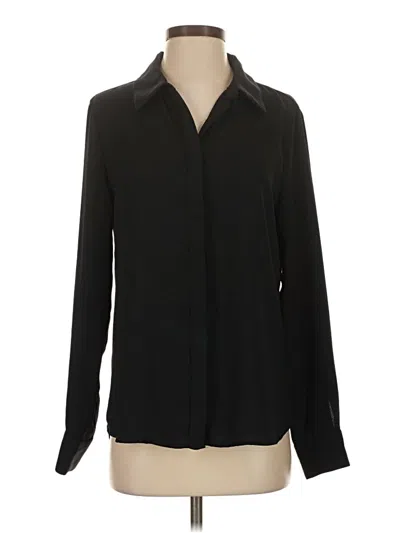 Pre-owned Halogen Long Sleeve Blouse In Black