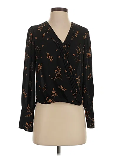 Pre-owned Halogen Long Sleeve Blouse In Black
