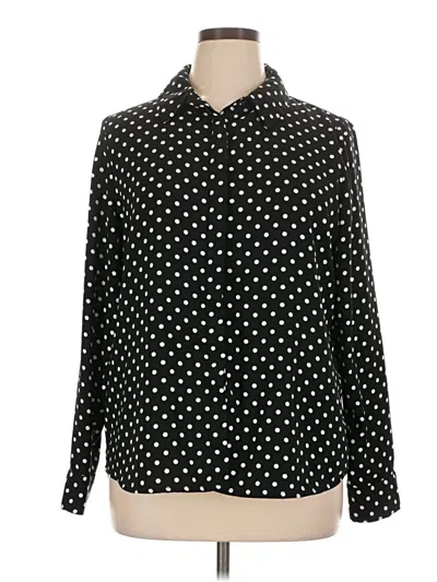 Pre-owned Halogen Long Sleeve Blouse In Black