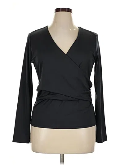 Pre-owned Halogen Long Sleeve Blouse In Black