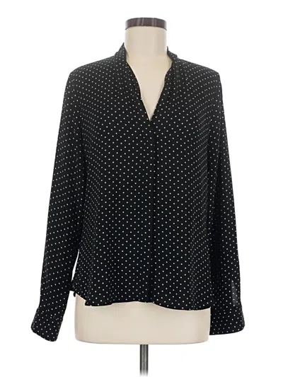 Pre-owned Halogen Long Sleeve Blouse In Black