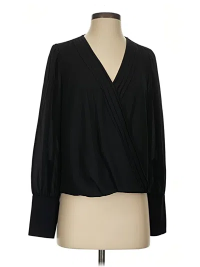 Pre-owned Halogen Long Sleeve Blouse In Black