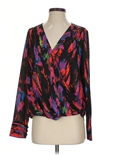 Pre-owned Halogen Long Sleeve Blouse In Black
