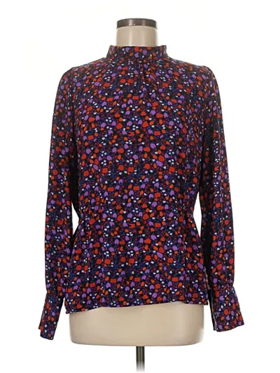 Pre-owned Halogen Long Sleeve Blouse In Blue