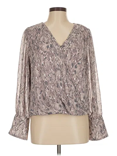 Pre-owned Halogen Long Sleeve Blouse In Gray