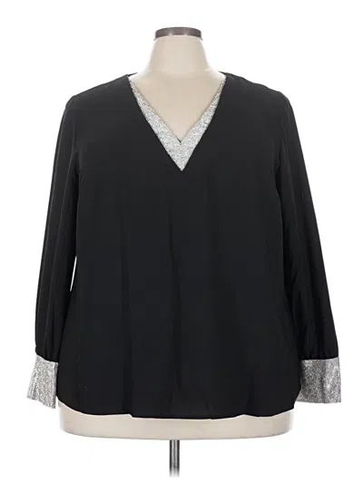 Pre-owned Halogen Long Sleeve Blouse In Gray