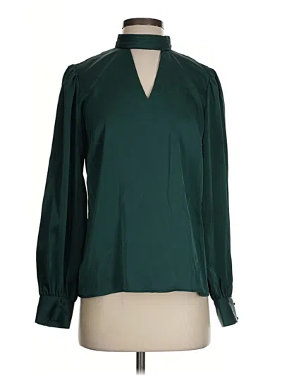 Pre-owned Halogen Long Sleeve Blouse In Green