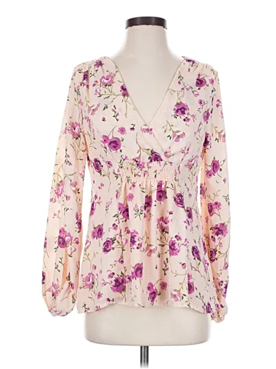 Pre-owned Halogen Long Sleeve Blouse In Ivory