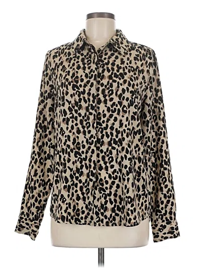 Pre-owned Halogen Long Sleeve Blouse In Ivory