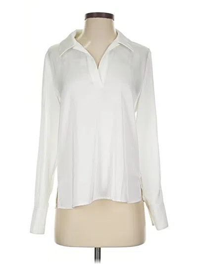Pre-owned Halogen Long Sleeve Blouse In Ivory