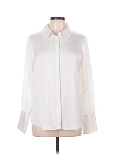 Pre-owned Halogen Long Sleeve Blouse In Ivory