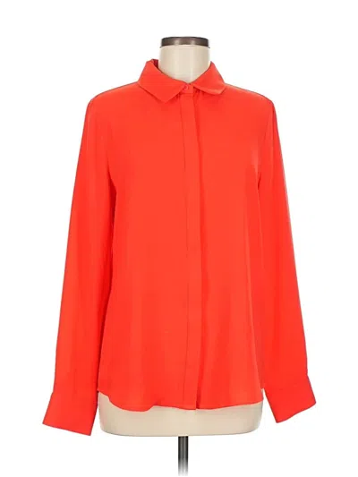 Pre-owned Halogen Long Sleeve Blouse In Orange
