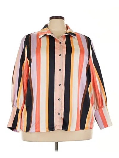 Pre-owned Halogen Long Sleeve Blouse In Orange