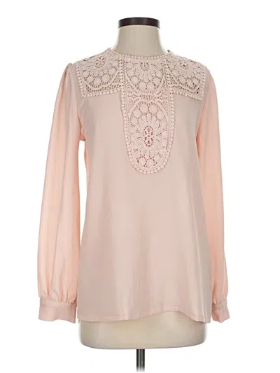 Pre-owned Halogen Long Sleeve Blouse In Pink