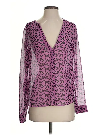 Pre-owned Halogen Long Sleeve Blouse In Pink