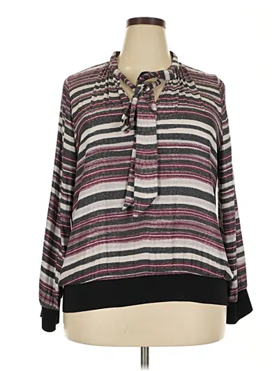 Pre-owned Halogen Long Sleeve Blouse In Purple