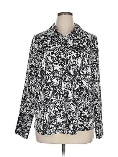 Pre-owned Halogen Long Sleeve Blouse In Silver