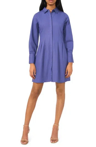 Halogen ® Long Sleeve Cotton Fit & Flare Shirtdress In Indigo