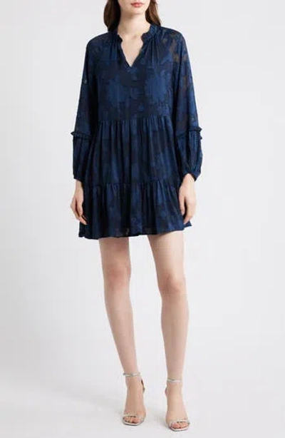 Halogen ® Long Sleeve Floral Tiered Dress In Multi