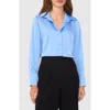 Halogen ® Long Sleeve Satin Button-up Shirt In Blue