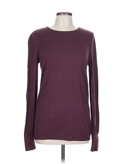 Pre-owned Halogen Long Sleeve T-shirt In Burgundy