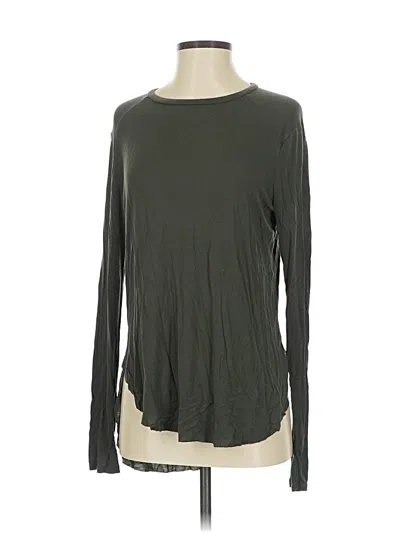 Pre-owned Halogen Long Sleeve T-shirt In Green