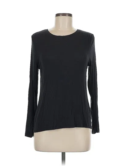 Pre-owned Halogen Long Sleeve Top Black Boatneck Tops
