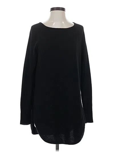 Pre-owned Halogen Long Sleeve Top Black Boatneck Tops