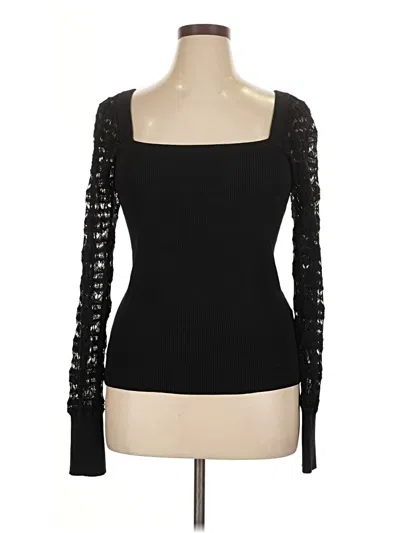 Halogen Long Sleeve Top Black Sweetheart Neckline Tops